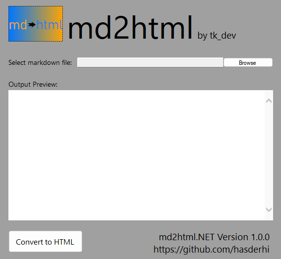 Screenshot of md2html.net